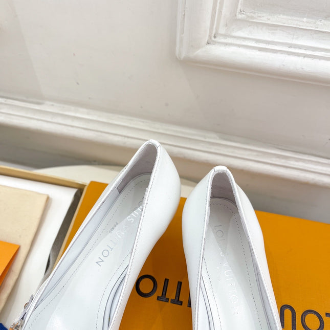 6AM HIGH PUMP 5 CM IN WHITE CALFSKIN