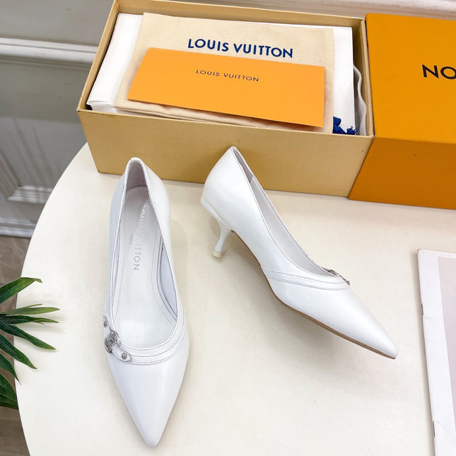 6AM HIGH PUMP 5 CM IN WHITE CALFSKIN