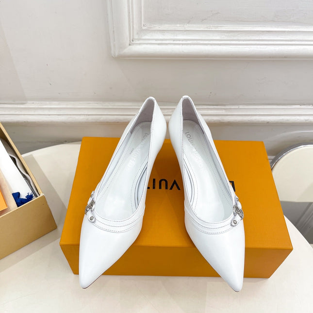 6AM HIGH PUMP 5 CM IN WHITE CALFSKIN