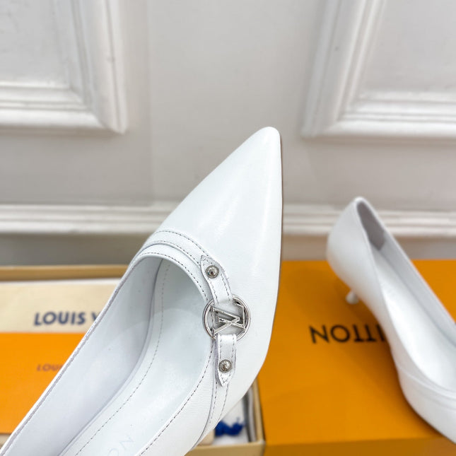 6AM HIGH PUMP 5 CM IN WHITE CALFSKIN
