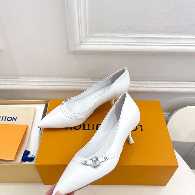 6AM HIGH PUMP 5 CM IN WHITE CALFSKIN