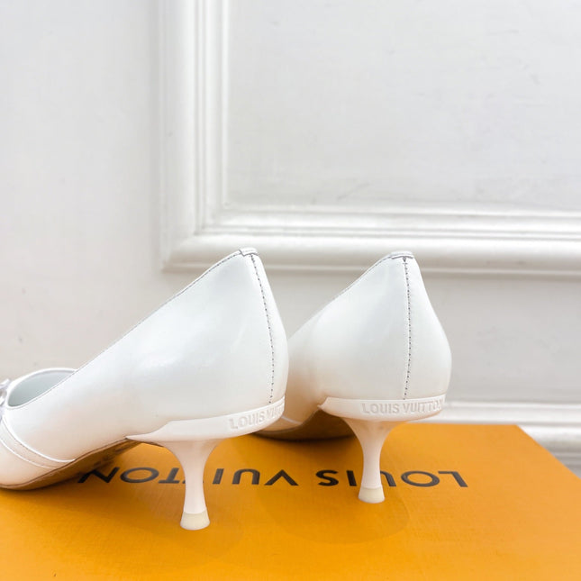 6AM HIGH PUMP 5 CM IN WHITE CALFSKIN