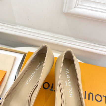 6AM HIGH PUMP 5 CM IN BISQUE BEIGE CALFSKIN