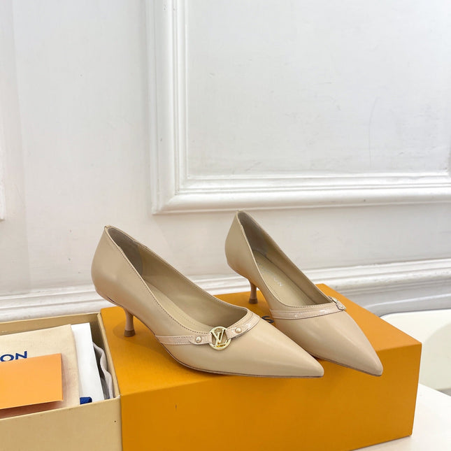 6AM HIGH PUMP 5 CM IN BISQUE BEIGE CALFSKIN