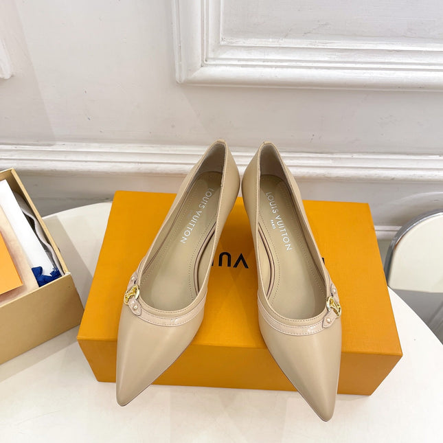 6AM HIGH PUMP 5 CM IN BISQUE BEIGE CALFSKIN
