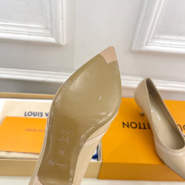 6AM HIGH PUMP 5 CM IN BISQUE BEIGE CALFSKIN