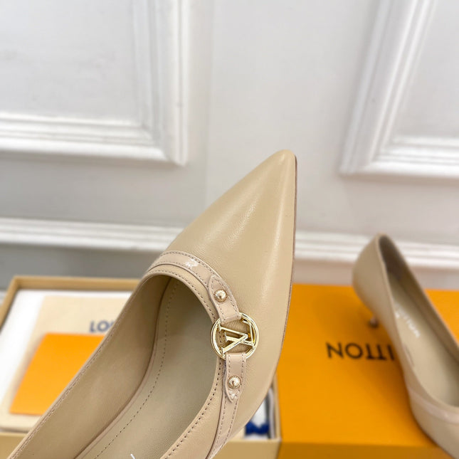 6AM HIGH PUMP 5 CM IN BISQUE BEIGE CALFSKIN