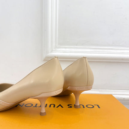 6AM HIGH PUMP 5 CM IN BISQUE BEIGE CALFSKIN