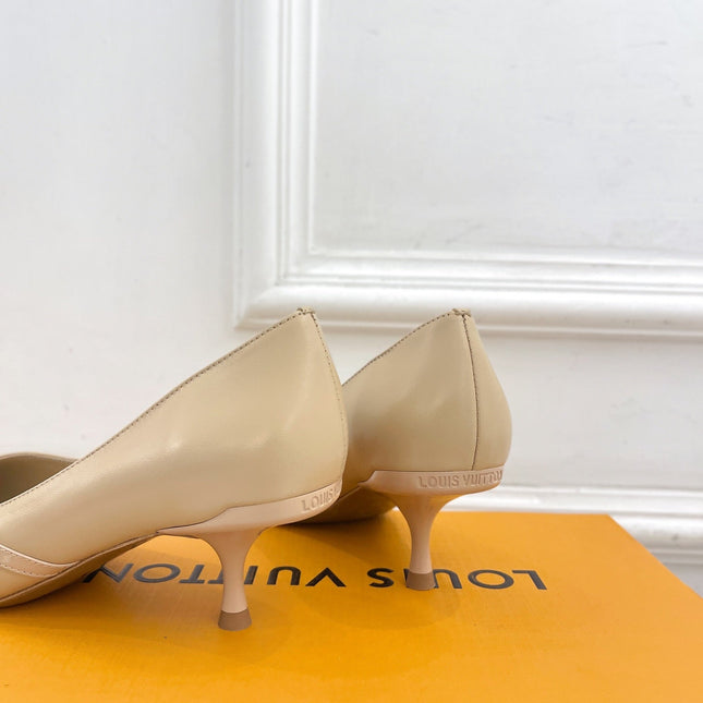 6AM HIGH PUMP 5 CM IN BISQUE BEIGE CALFSKIN