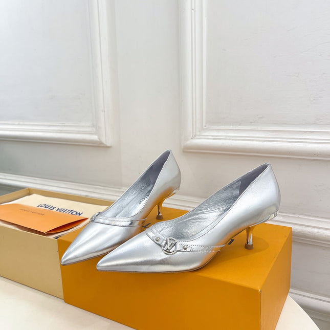 6AM HIGH PUMP 5 CM IN SILVER CALFSKIN