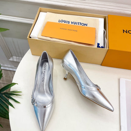 6AM HIGH PUMP 5 CM IN SILVER CALFSKIN