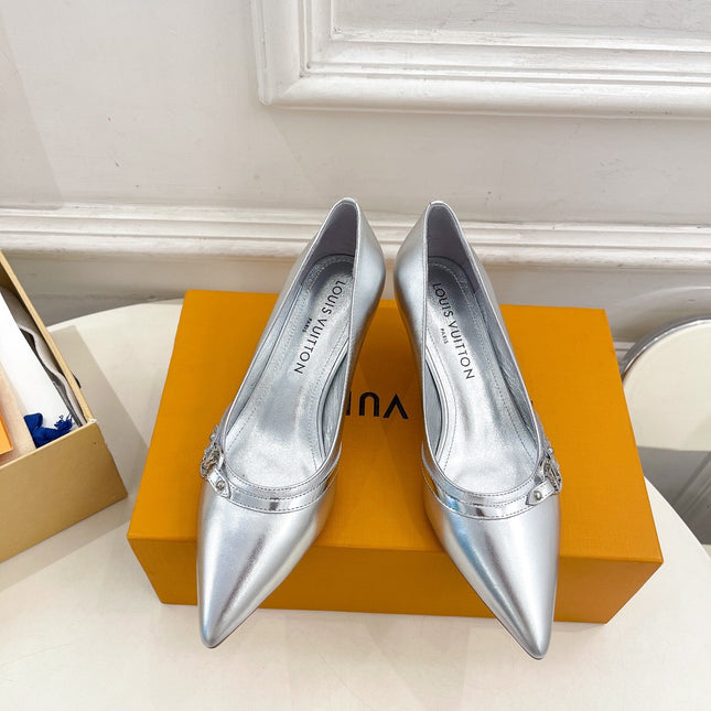 6AM HIGH PUMP 5 CM IN SILVER CALFSKIN