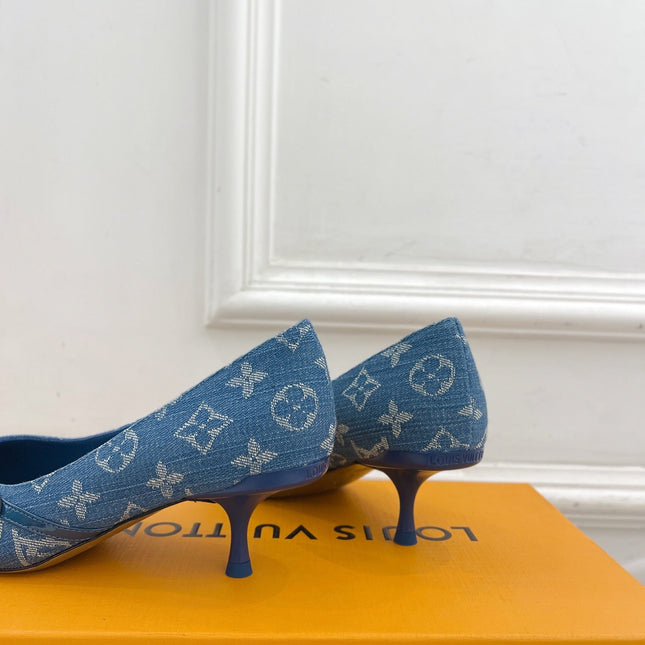 6AM HIGH PUMP 5 CM IN CLASSIC BLUE MONOGRAM DENIM