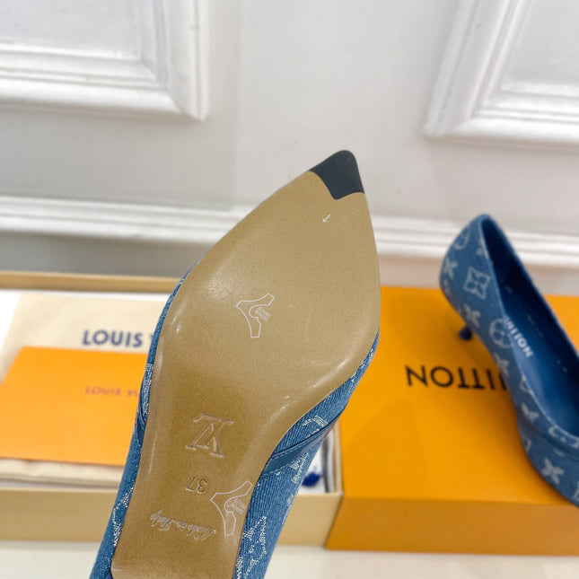 6AM HIGH PUMP 5 CM IN CLASSIC BLUE MONOGRAM DENIM