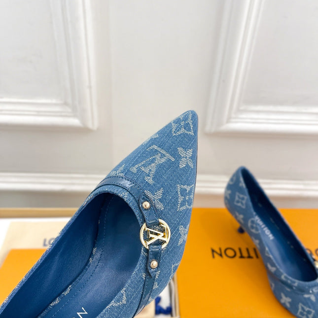6AM HIGH PUMP 5 CM IN CLASSIC BLUE MONOGRAM DENIM