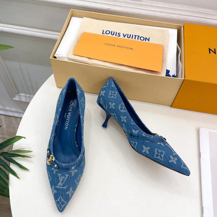 6AM HIGH PUMP 5 CM IN CLASSIC BLUE MONOGRAM DENIM