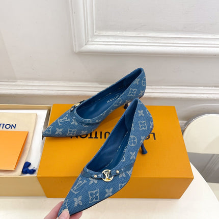 6AM HIGH PUMP 5 CM IN CLASSIC BLUE MONOGRAM DENIM