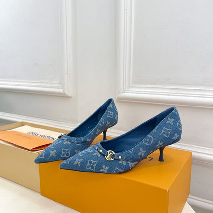 6AM HIGH PUMP 5 CM IN CLASSIC BLUE MONOGRAM DENIM