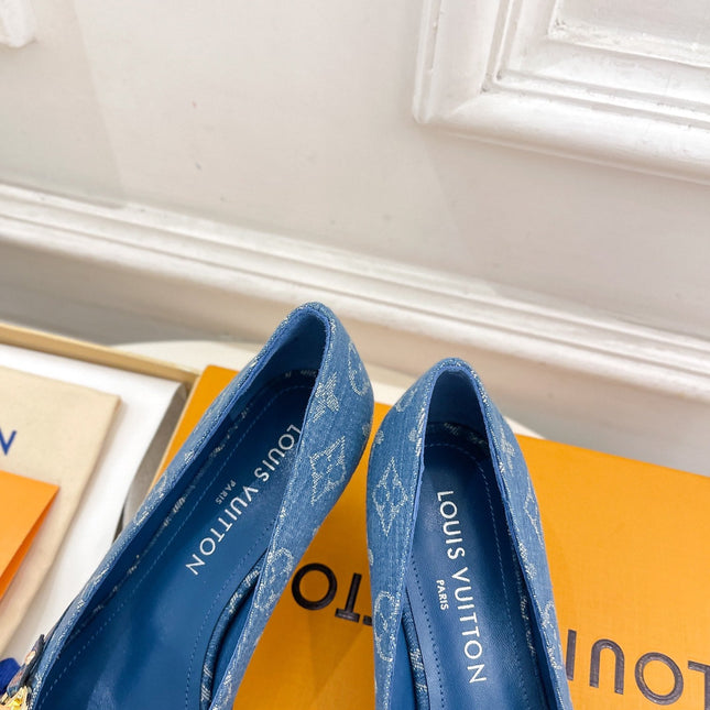6AM HIGH PUMP 5 CM IN CLASSIC BLUE MONOGRAM DENIM