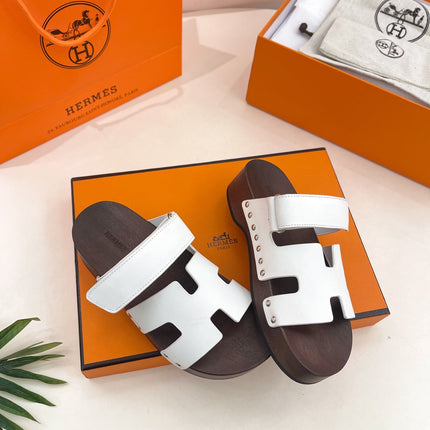 KOS CLOG IN WHITE CALFSKIN