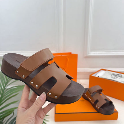 KOS CLOG IN BRONZE BROWN CALFSKIN