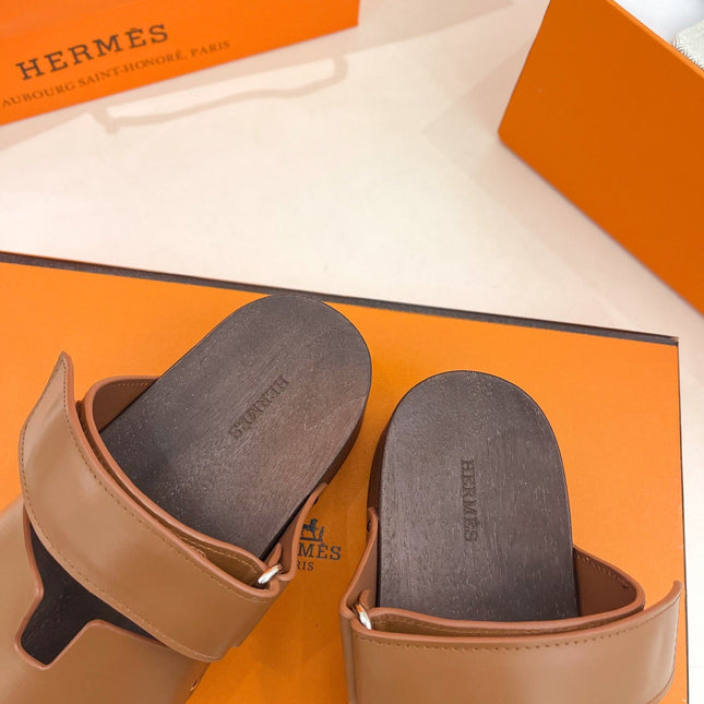 KOS CLOG IN BRONZE BROWN CALFSKIN