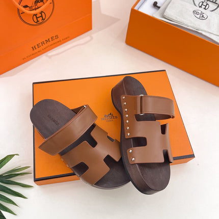 KOS CLOG IN BRONZE BROWN CALFSKIN