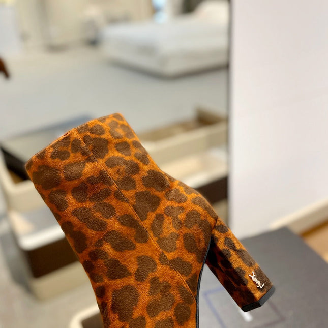 SL HONORÉ BOOTIES LEOPARD BRICK SUEDE