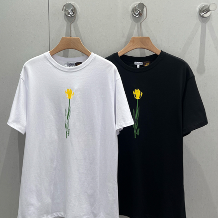 Loewe 25 Floral Round Neck Short-sleeved T-shirt Cotton