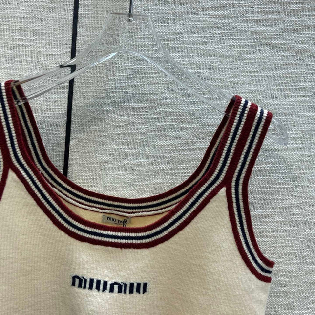 Miu Beige Tank Top and Skirt