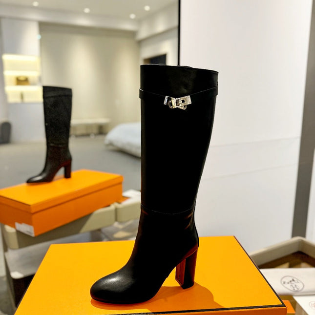 STORY BOOT 85MM IN BLACK CALFSKIN