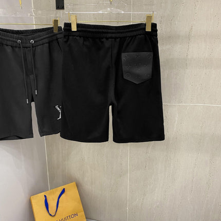 LV CASUAL SHORTS BLACK COTTON STRETCH FABRIC 239609