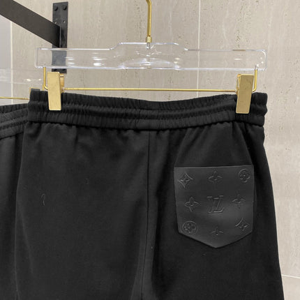 LV CASUAL SHORTS BLACK COTTON STRETCH FABRIC 239609