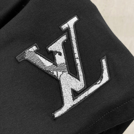 LV CASUAL SHORTS BLACK COTTON STRETCH FABRIC 239609