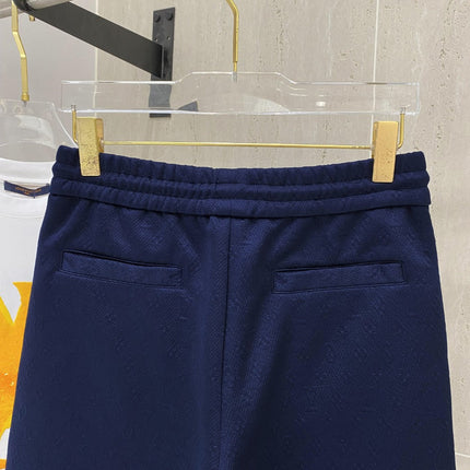 LV CASUAL SHORTS NAVY BLUE COTTON STRETCH FABRIC 239611