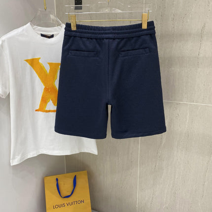 LV CASUAL SHORTS NAVY BLUE COTTON STRETCH FABRIC 239611