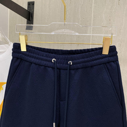 LV CASUAL SHORTS NAVY BLUE COTTON STRETCH FABRIC 239611