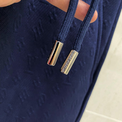 LV CASUAL SHORTS NAVY BLUE COTTON STRETCH FABRIC 239611