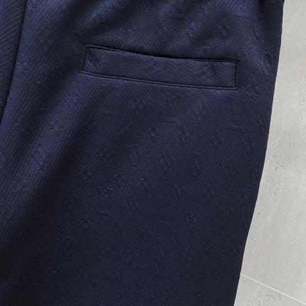LV CASUAL SHORTS NAVY BLUE COTTON STRETCH FABRIC 239611