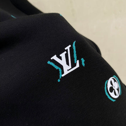 LV CASUAL SHORTS BLACK MIX WHITE COTTON STRETCH FABRIC 239612