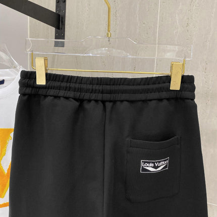 LV CASUAL SHORTS BLACK COTTON STRETCH FABRIC 239613