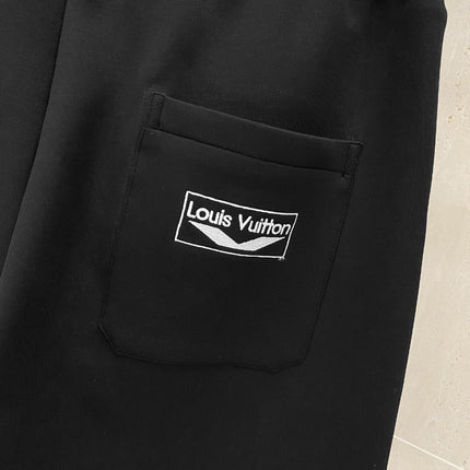 LV CASUAL SHORTS BLACK COTTON STRETCH FABRIC 239613