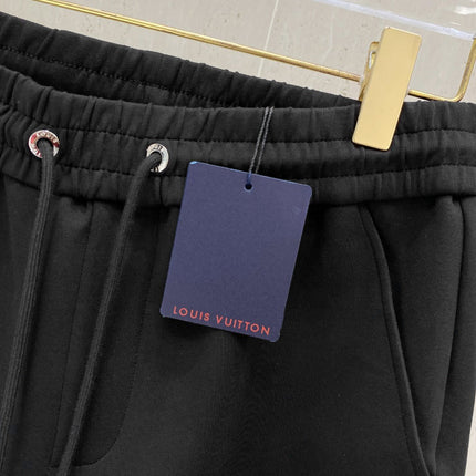 LV CASUAL SHORTS BLACK COTTON STRETCH FABRIC 239613