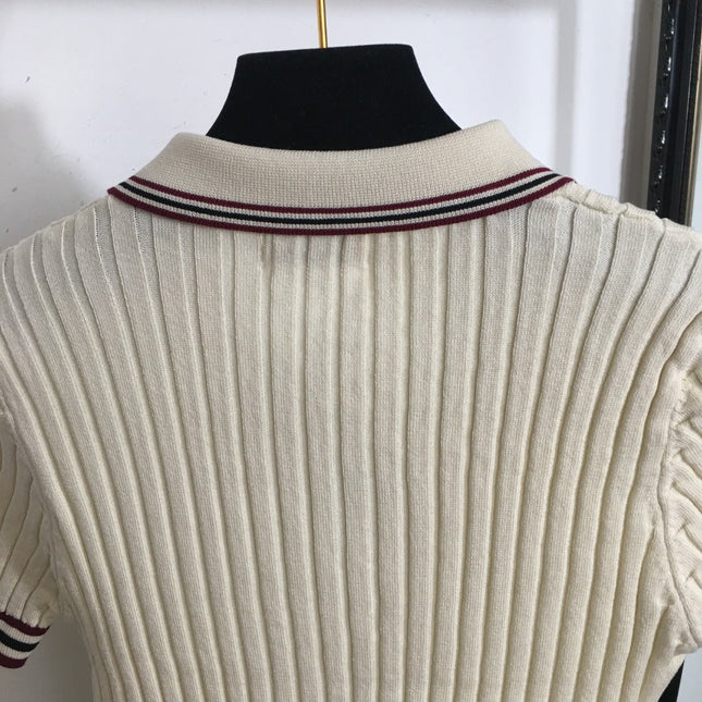 MIUMIU SHORT-SLEEVE KNIT TOP STYLE 294