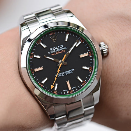 MILGAUSS STAINLESS STEEL BLACK BLUE ORANGE DIAL