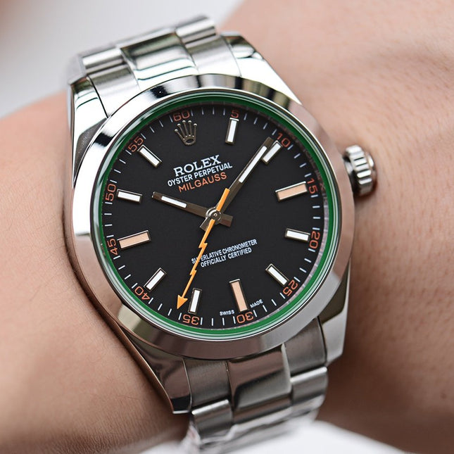 MILGAUSS STAINLESS STEEL BLACK BLUE ORANGE DIAL