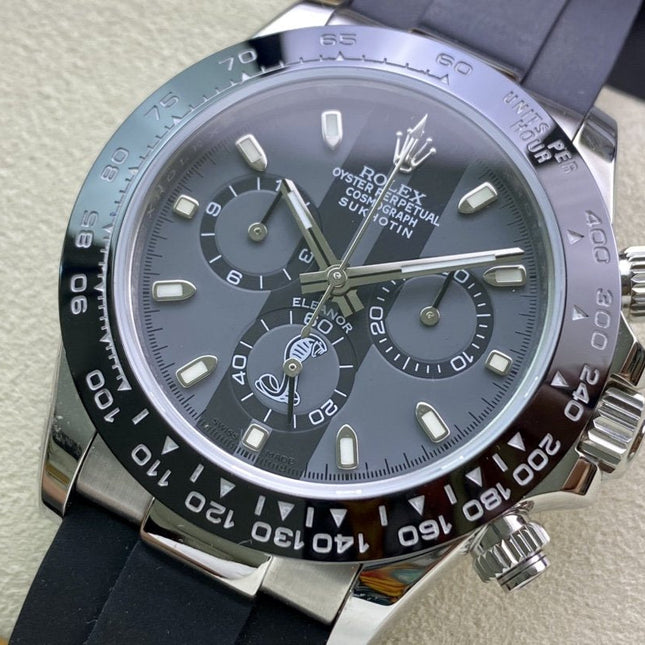 DAYTONA 40 BLACK CERAMIC BEZEL CUSTOM ELEANOR DIAL RUBBER STRAP
