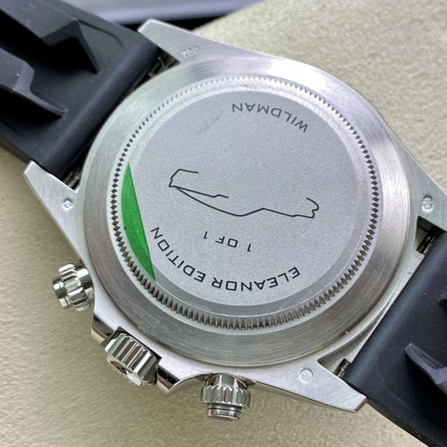 DAYTONA 40 BLACK CERAMIC BEZEL CUSTOM ELEANOR DIAL RUBBER STRAP