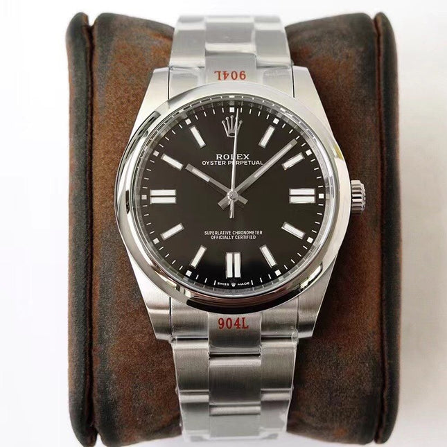 OYSTER PERPETUAL 41 STAINLESS STEEL BLACK DIAL