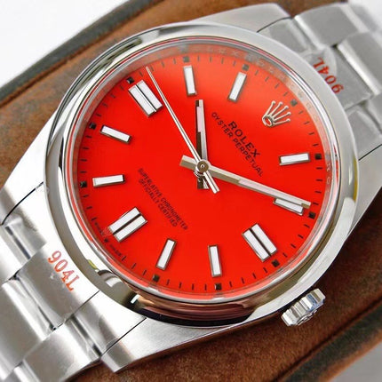 OYSTER PERPETUAL 41 STAINLESS STEEL RED DIAL